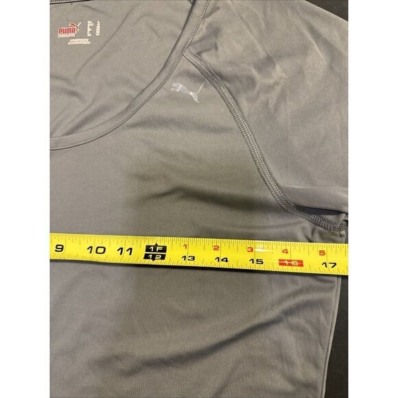 Puma Top Women Size Large Gray Short Sleeve T-Shirt Activewear - Picture 8 of 11